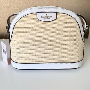 NWT Kate Spade Sylvia Straw X-Large Dome Crossbody